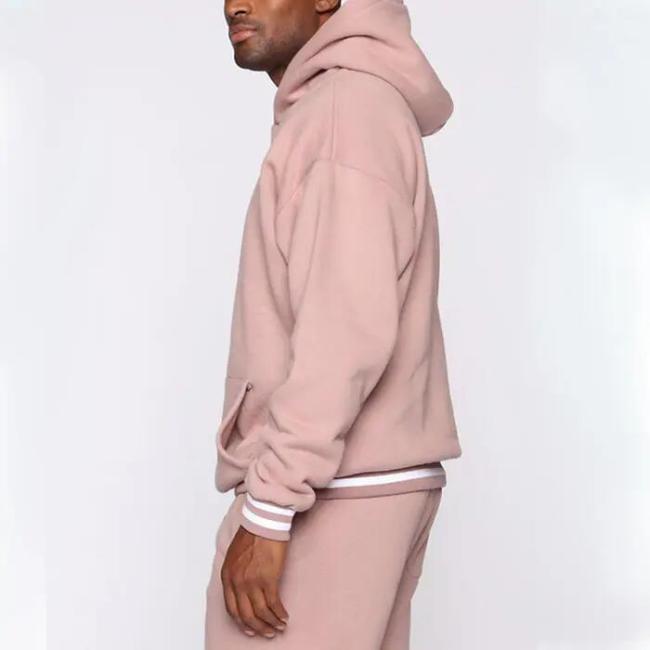 Custom Cotton Sports Plus Size Men′s Jogger Sweatsuit Gym Plain Fleece Winter Pink Jogging Hoodies Tracksuits Apparel Set