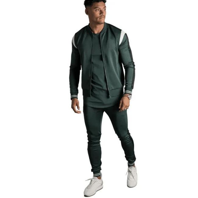 Active Wear High Quality Heavyweight 100% Cotton Men Tracksuit Custom Full Zip Sweatpants and Hoodies Set for Men