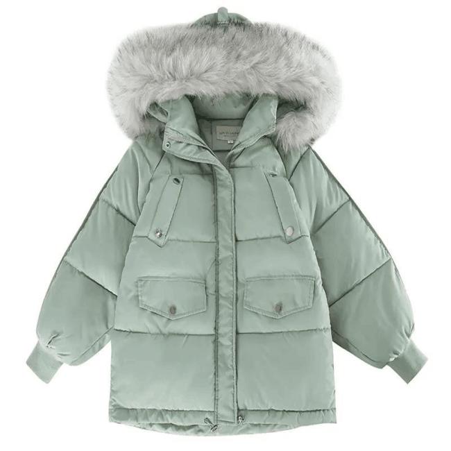 Wholesale Customize Thick Trendy Puffer Women′s Down Coat Winter Solid Long Sleeve Zipper Down Coat for Women