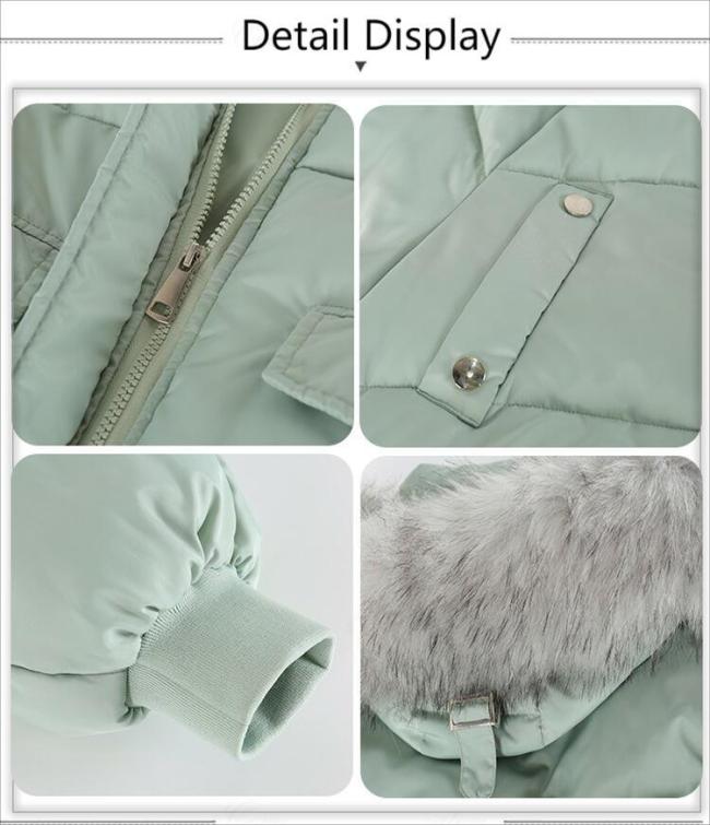 Wholesale Customize Thick Trendy Puffer Women′s Down Coat Winter Solid Long Sleeve Zipper Down Coat for Women