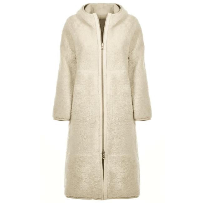 Top Quality Real Leather Jacket Lightweight Comfortable Shearling Coat with Hood Handmade in Italy for Women′s Fashion