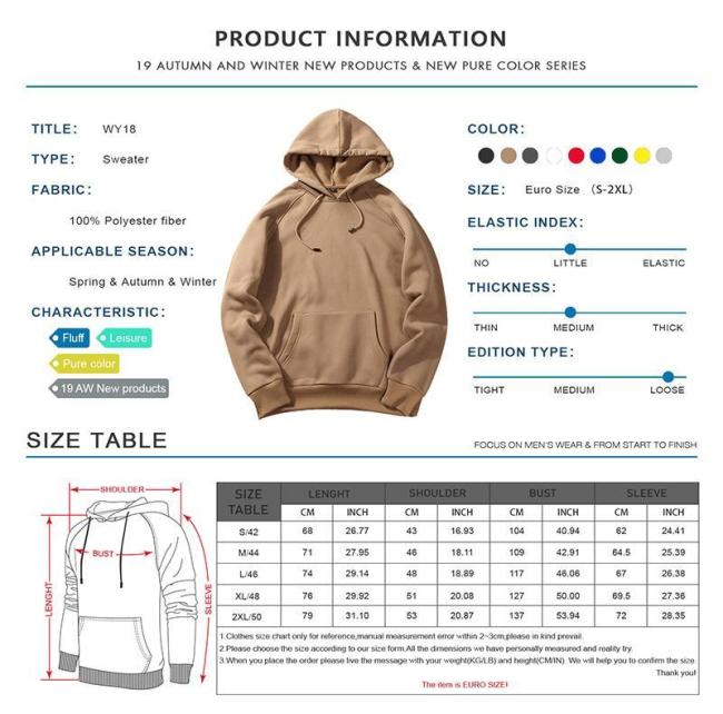 High Quality Men′s Hoodies Sweatshirts Unisex Streetwear Pullover Hoodies Blank Men Hoodies