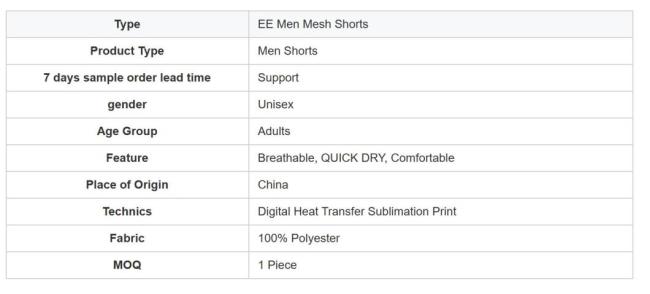 Sportswear 5 Inch Above Knee Shorts Breathable Ee Basic Eric Emanuel Men Mesh Shorts with Zipper Pockets