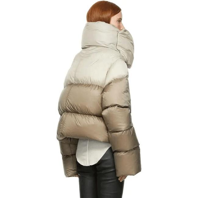 Winter New Thick Down Cotton Puffer Coat for Ladies Vintage Warm Women Clothing Scarf Design Bubble Jacket