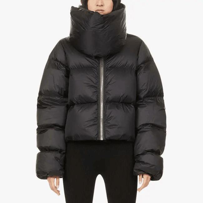 Winter New Thick Down Cotton Puffer Coat for Ladies Vintage Warm Women Clothing Scarf Design Bubble Jacket
