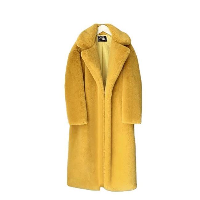 2023 Winter Women Coat Luxury Vegan Fur Coat Faux Mink Fur Women Long Faux Fur Coat for Ladies