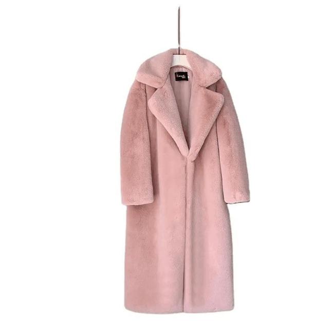 2023 Winter Women Coat Luxury Vegan Fur Coat Faux Mink Fur Women Long Faux Fur Coat for Ladies
