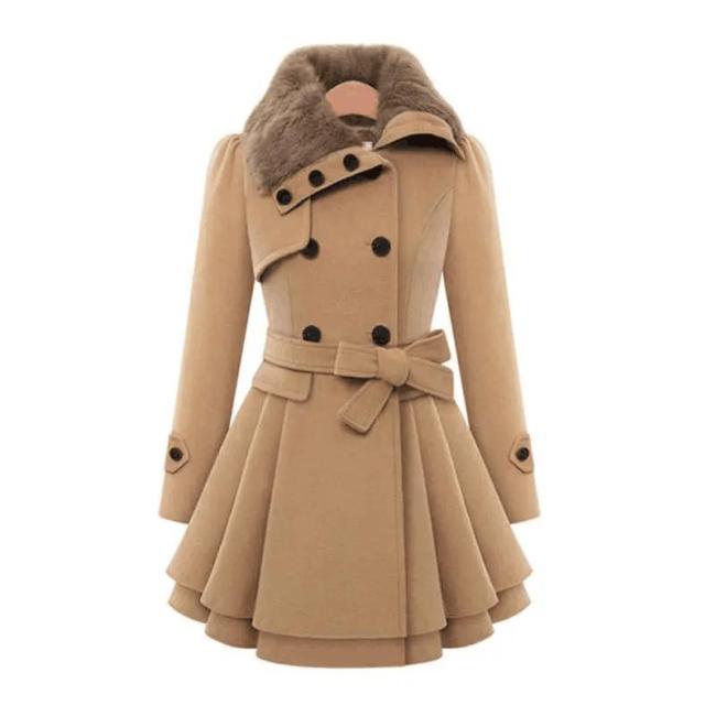 Plus Size Women′s Coats, Autumn Winter Ladies Trench Long Fur Puffer Girls Coat Jacket for Women
