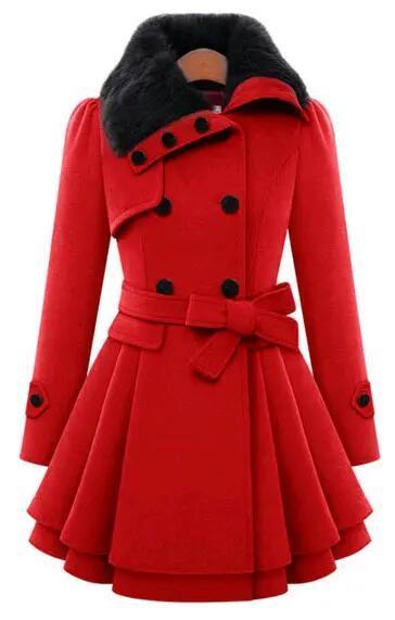 Plus Size Women′s Coats, Autumn Winter Ladies Trench Long Fur Puffer Girls Coat Jacket for Women