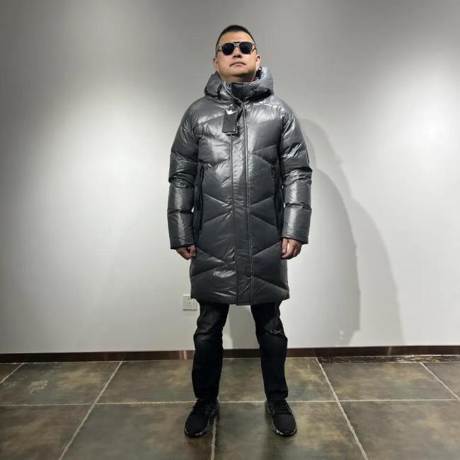 High Quality Fashion High Street Cotton or White Duck Down Filling Hoodie Puffer Jacket for Men Parka Coat
