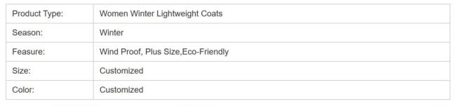 Wholesale Reasonable Price Thicken Coat Woman Winter Solid Coat for Woman