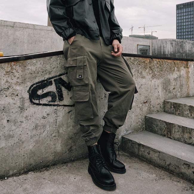 fashion Cargo Casual Pockets Outdoor Sports Gym Hip Hop Street Wear Muscle Sweatsuits Sportswear Sweatpants Trousers Men′s Pants