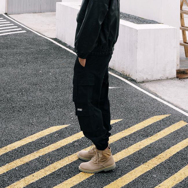 fashion Cargo Casual Pockets Outdoor Sports Gym Hip Hop Street Wear Muscle Sweatsuits Sportswear Sweatpants Trousers Men′s Pants