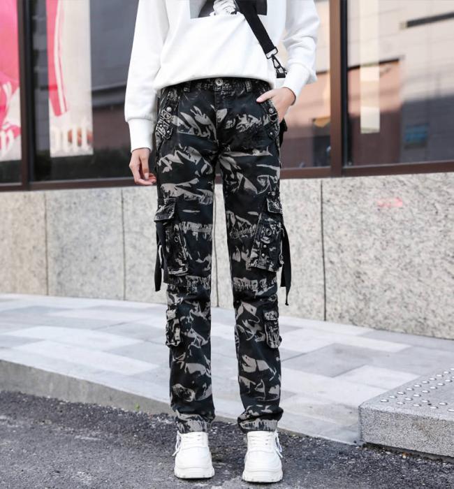 Wholesale Fashion Ripped Jeans Womens Denim Pants Side Pocket New Trouser Pant for Woman Cargo Pant Jeans