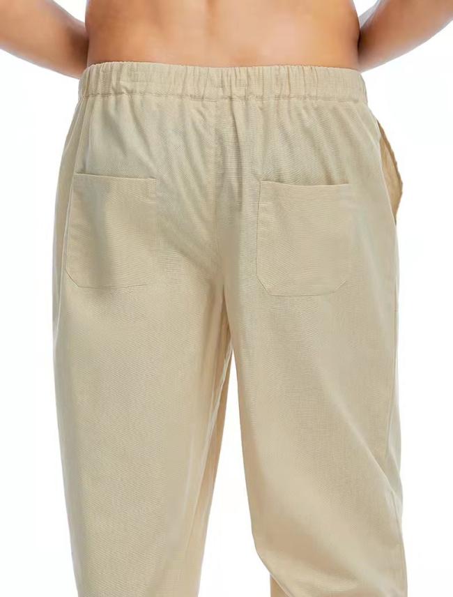 Men′s Casual Linen, Cotton and Linen Trousers