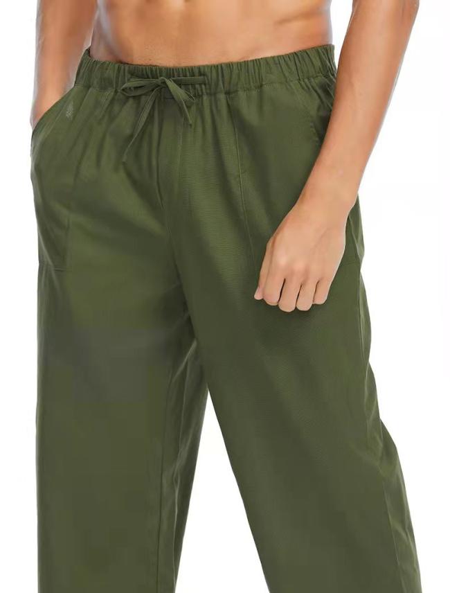 Men′s Casual Linen, Cotton and Linen Trousers