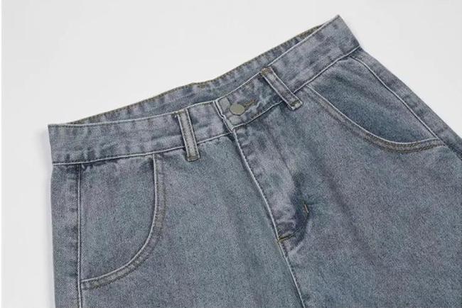 OEM Mens Side Pocket Jeans Washed Vintage Baggy Multi Pocket Jeans Men