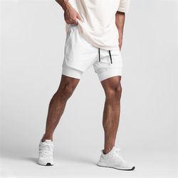 Wholesale Custom Mesh Sweat Compression 2 in 1 Print Designer Nylon Fitness Boxer Gym Workout Sports Cargo Running Men′s Shorts