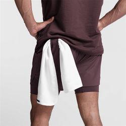 Wholesale Custom Mesh Sweat Compression 2 in 1 Print Designer Nylon Fitness Boxer Gym Workout Sports Cargo Running Men′s Shorts
