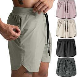 Customized Mens Workout Athletic Shorts Polyester Inside Pocket Quick Dry Sports Sweat Gym Running Men Shorts