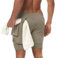 Wholesale 2022 New Running Shorts Men 2 in 1 Double-Deck Quick Dry Sport Shorts Fitness Jogging Workout Shorts