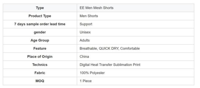 Sportswear 5 Inch Above Knee Shorts Breathable Ee Basic Eric Emanuel Men Mesh Shorts with Zipper Pockets