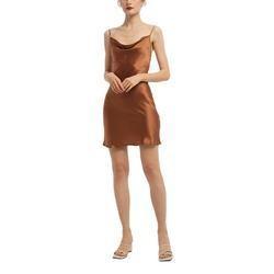 China Customized Satin Short Dress Backless Slip Mini Dresses For Women for sale