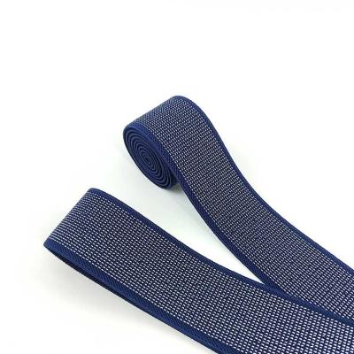 China Yarn-dyed Polyester Woven Elastic Decoration Stretchy Webbing Elastic Webbing for Clothes for sale