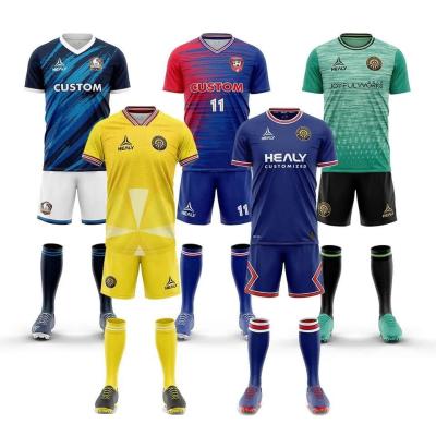China                  Healy Sportswear Men Soccer Wear Customized Youth Soccer Jersey with Logo and Numbers Sublimated Soccer Uniforms              for sale