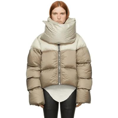 China                  Winter New Thick Down Cotton Puffer Coat for Ladies Vintage Warm Women Clothing Scarf Design Bubble Jacket              for sale