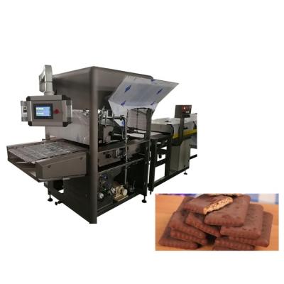 China 1200mm Width Pure Chocolate Enrober With Two Pumps And Cooling Tunnel for sale