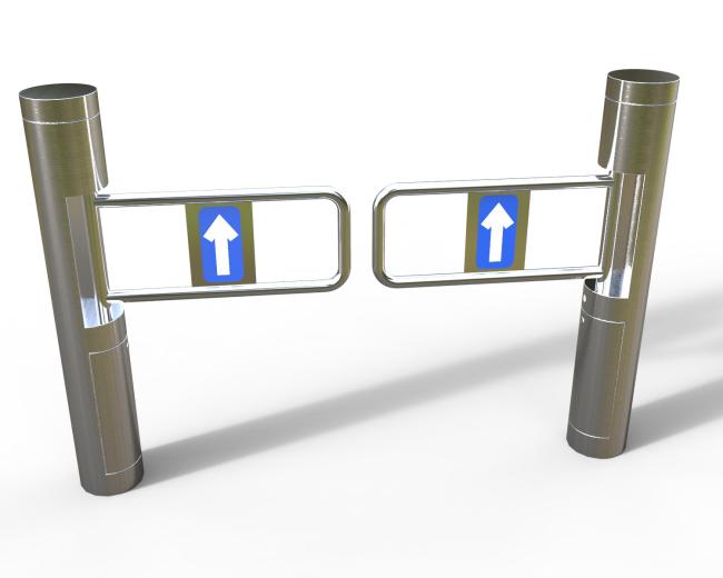 SINOMATIC Dry Contact Swing Turnstile Gate in brushed stainless steel finish