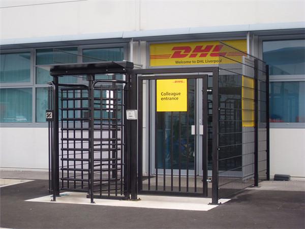 Close-up view of full height turnstile mechanism