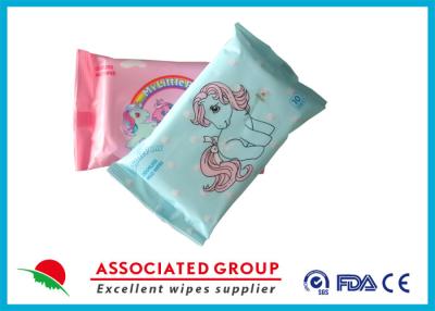 China Mini Size Baby Wet Wipes For Hand / Mouth Cleaning 10PCS Flowpack for sale