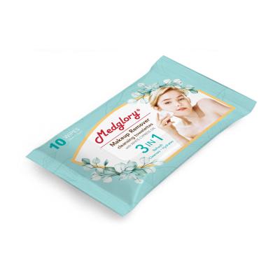 China 10pcs Makeup Remover Wipes Mixed Skin Lime Detoxifying Cleansing Soothing for sale