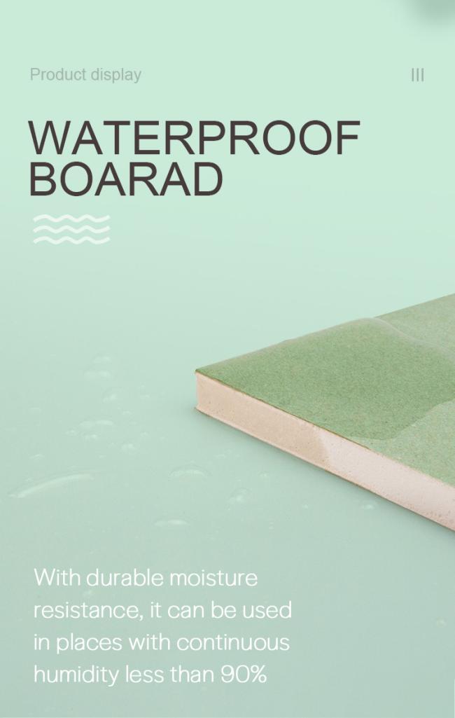 Waterproof gypsum board product display