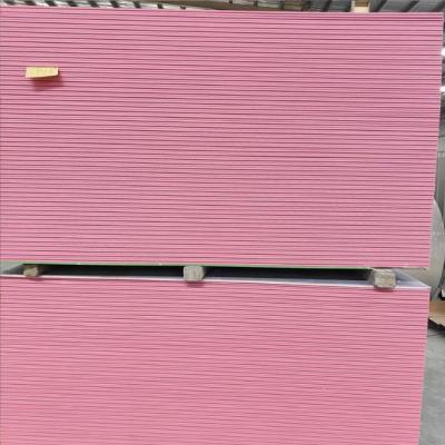 China Paperbacked Pink Fire Resistant Plasterboard For Ceiling System for sale