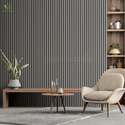 China New Arrivals Modern European Art Home Slats Wall Acoustic Panels  Sound-Absorbing Oak Wall Panels for sale