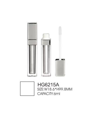 China 6ml Creative Lipgloss Tubes Square Cap Clear Lip Gloss Bottles for sale