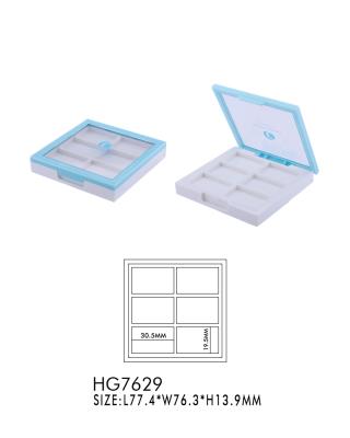 China 6 Colors Square Eyeshadow Makeup Case Flip Top Cap Empty Eyeshadow Cases for sale