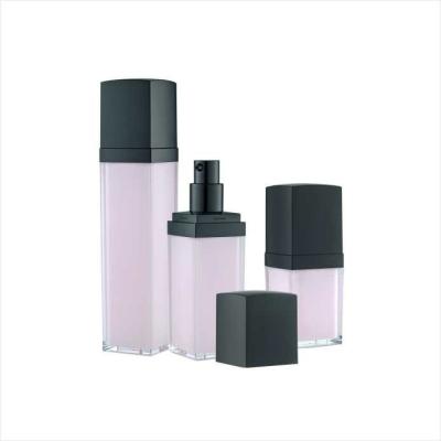 China 15ml 30ml 50ml Square Double wall cosmetic airless pump bottle in recyclable material for sale