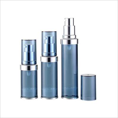China 15ml 30ml Cosmetic Airless Bottle Silver Collar 50ml Cosmetic Containers Airless Pump Bottle for sale