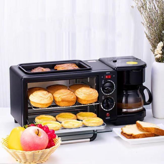 Multifunctional 3-in-1 Breakfast Maker Electric Oven Frying Pan Coffee Machine