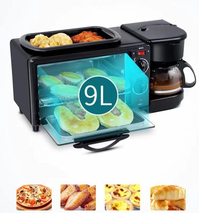 Multifunctional 3-in-1 Breakfast Maker Electric Oven Frying Pan Coffee Machine