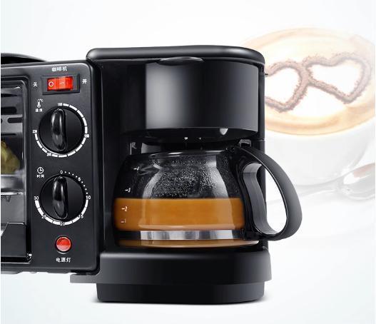 Multifunctional 3-in-1 Breakfast Maker Electric Oven Frying Pan Coffee Machine