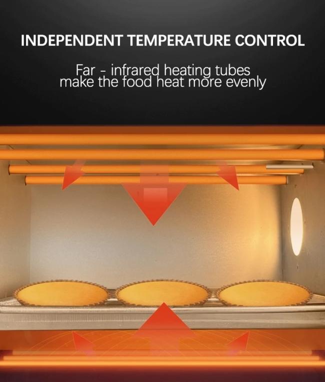 Stainless Steel Tempered Glass Electric Baking Bakery Oven for Commercial and Household Use
