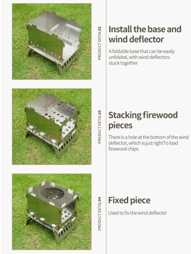 BBQ Foldable Camping Backpacking Stove Barbecue Folding Card Grill BBQ