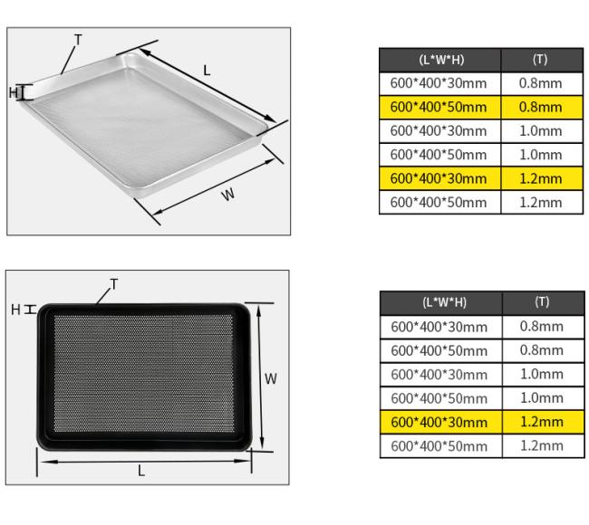 Aluminum Alloy Perforated Baking Sheet Pan Tray for Oven with Hollow Design