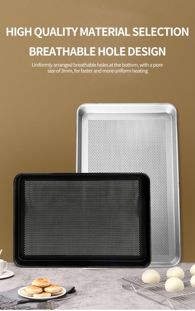 Logo Engraved Perforated Oven Baking Tray Made of Aluminum Alloy