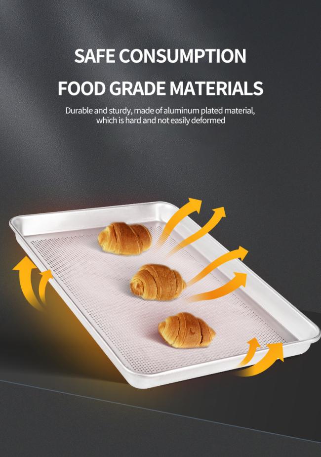 Logo Engraved Perforated Oven Baking Tray Made of Aluminum Alloy